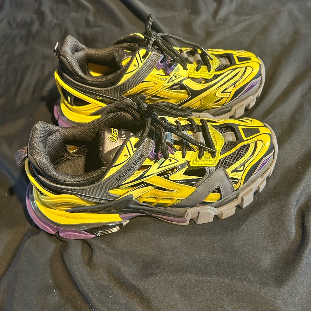 Balenciaga Yellow and Black Athletic Shoes